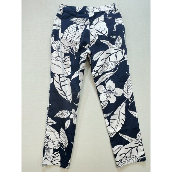 Lauren Ralph Lauren Women's Chino Pants Flat Front Sz 6 Floral Blue White - Picture 8 of 11